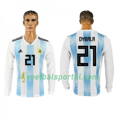 Argentinië Dybala 21 Thuis Shirt WK voetbal 2018 L/S